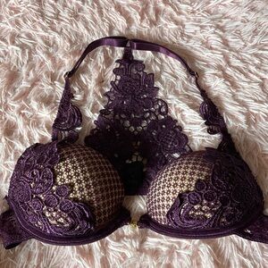 Frederick’s purple lace racer back bra size S